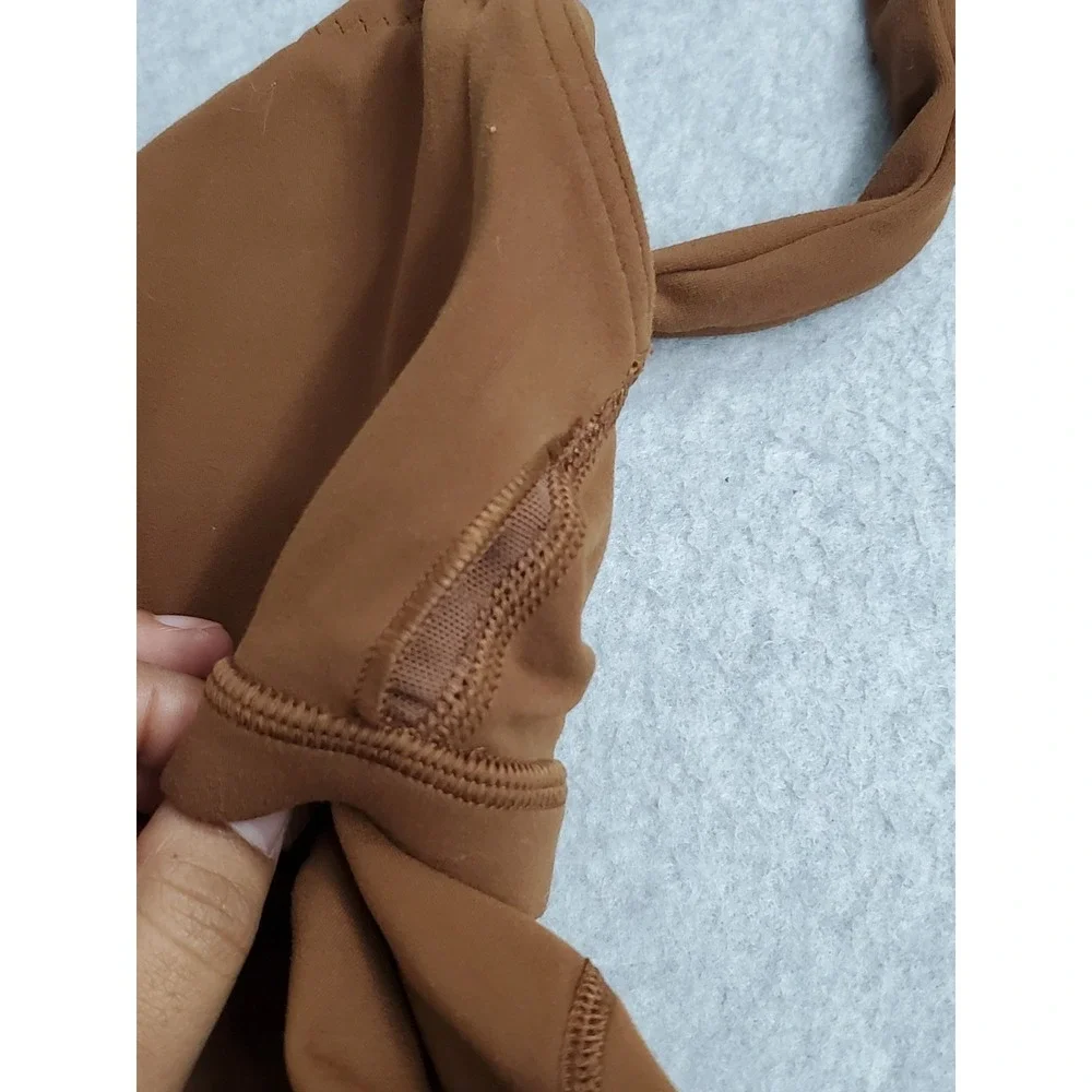 Lululemon Women Top 2 Brown Align Crop Tank‎ Wireless Shelf Bra Pullover